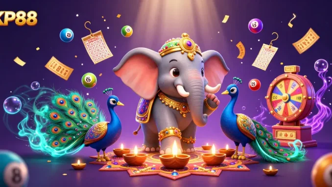 Experience vibrant gaming action at KP88 with our immersive lottery and bingo scene.