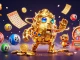 Experience excitement with XO88's golden golem and vibrant lottery elements in a dynamic casino scene.