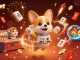 Play engaging games at 188vbet with floating corgi, coins, and luck elements in a vibrant casino scene.