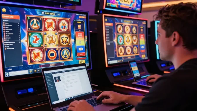 Exciting online slot gaming scene featuring link slot interface and dynamic gameplay