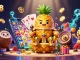 Experience thrilling games at DV88 with vibrant slots and dynamic characters on a beach casino.